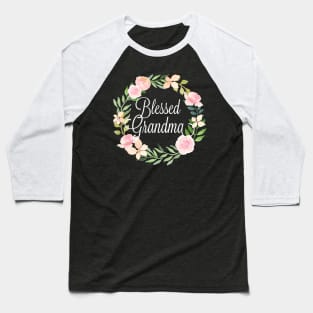 Blessed Grandma Flowers Baseball T-Shirt